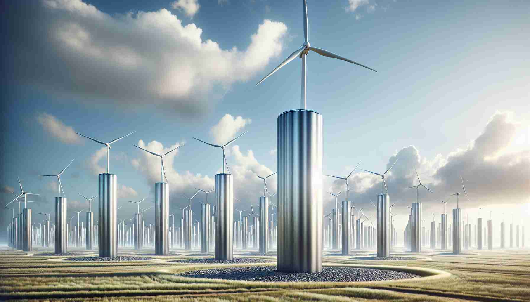 A high-definition, realistic illustration of the new era of wind energy: innovative bladeless turbines transforming the scene of renewable energy. The design is sleek and modern, yet functional. Boundless wind sweeps across an open field, energizing the unique, column-like structures that harness the power of the wind without the need for traditional turbine blades. These bladeless turbines stand tall amidst a backdrop of clear blue skies, depicting a promising and futuristic concept of ecological innovation.